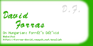 david forras business card